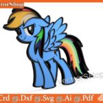 Mesa vectorial multicapa para corte láser de dibujos animados Pony - Plantillas CNC Glowforge