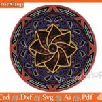 Plantilla de Mandala en Capas CNC para Corte Láser Glowforge - Decoración Circular Multicapa