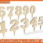Números de pasteles para corte láser CNC - Archivos digitales decorativos personalizables