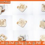 Posavasos de Perros y Gatos para Corte Láser | Archivos SVG, DXF, EPS para Glowforge y CNC