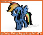 Mesa vectorial multicapa para corte láser de dibujos animados Pony - Plantillas CNC Glowforge - Imagen 2