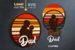 Paquete SVG para Corte Láser: Signo Redondo Día del Padre para Glowforge - Descarga Instantánea - Imagen 2