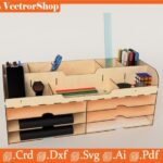 Organizador de escritorio láser exclusivo | Soporte y almacenamiento para casa | SVG y DXF