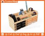 Organizador de escritorio láser exclusivo | Soporte y almacenamiento para casa | SVG y DXF - Imagen 6