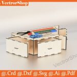 Organizador triangular de escritorio - Decoración y almacenamiento láser para estudiantes y oficinas