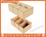 Caja rectangular de tres cuerpos con corte láser - Organizador de hogar y almacenamiento decorativo - Imagen 5