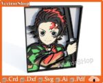 Mesa Multicapa Tanjiro - Decoración de Pared Anime para Corte Láser SVG DXF para Otakus - Imagen 3