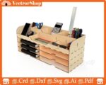 Organizador de escritorio láser exclusivo | Soporte y almacenamiento para casa | SVG y DXF - Imagen 3