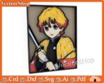 Corte láser multicapa Zenitsu Agatsuma - Decoración de pared anime y vectores SVG DXF AI para otakus - Imagen 2