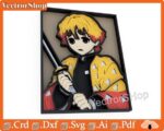 Corte láser multicapa Zenitsu Agatsuma - Decoración de pared anime y vectores SVG DXF AI para otakus - Imagen 4