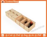 Caja rectangular de tres cuerpos con corte láser - Organizador de hogar y almacenamiento decorativo - Imagen 3