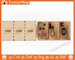 Caja rectangular de tres cuerpos con corte láser - Organizador de hogar y almacenamiento decorativo - Imagen 2
