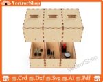 Caja rectangular de tres cuerpos con corte láser - Organizador de hogar y almacenamiento decorativo - Imagen 4