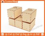 Caja rectangular de tres cuerpos con corte láser - Organizador de hogar y almacenamiento decorativo - Imagen 7
