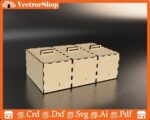Caja rectangular de tres cuerpos con corte láser - Organizador de hogar y almacenamiento decorativo