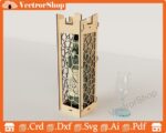 Caja de vino de corte láser - Archivos DXF, SVG, AI, PDF para decoración y almacenamiento - Imagen 2