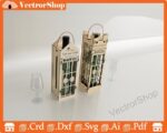 Caja de vino decorativa 750ml - 2 modelos, vectores SVG, DXF, PDF para regalo especial - Imagen 2