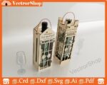Caja de vino decorativa 750ml - 2 modelos, vectores SVG, DXF, PDF para regalo especial - Imagen 3
