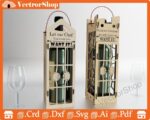 Caja de vino decorativa 750ml - 2 modelos, vectores SVG, DXF, PDF para regalo especial