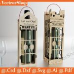 Caja de vino decorativa 750ml - 2 modelos, vectores SVG, DXF, PDF para regalo especial