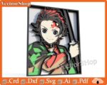 Mesa Multicapa Tanjiro - Decoración de Pared Anime para Corte Láser SVG DXF para Otakus - Imagen 4