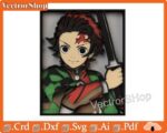 Mesa Multicapa Tanjiro - Decoración de Pared Anime para Corte Láser SVG DXF para Otakus - Imagen 2