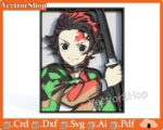 Mesa Multicapa Tanjiro - Decoración de Pared Anime para Corte Láser SVG DXF para Otakus