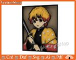 Corte láser multicapa Zenitsu Agatsuma - Decoración de pared anime y vectores SVG DXF AI para otakus - Imagen 3