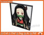 Plantilla Nezuko Vector para Corte Láser CNC | Decoración de Pared Anime Multicapa - Imagen 5