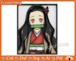 Plantilla Nezuko Vector para Corte Láser CNC | Decoración de Pared Anime Multicapa - Imagen 2