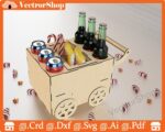 Carrito Batanero para Cervezas y Dulces - Archivos Digitales Corte Láser SVG, AI, DXF, PDF - Imagen 2