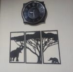 Cuadro de Elefantes Decorativo - Pintura de Elefantes en Acrílico para Hogar