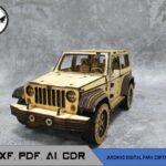 Archivos Jeep Wrangler 3mm Cnc laser cut Dxf, Ai, Cdr, Pdf, Svg