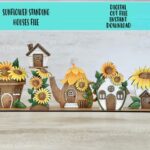 Diseño SVG de Casas de Girasol para Corte Láser - Glowforge, Flor, Hada y Casa de Pájaros