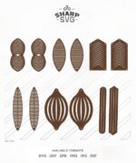 Pendientes de cuero 3D - Plantilla SVG para corte láser, esculpidos y colgantes comerciales - Imagen 2