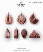 Pendientes de cuero 3D - Plantilla SVG para corte láser, esculpidos y colgantes comerciales