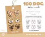 100 Plantillas SVG de Pendientes de Perro para Corte Láser - Listas para Glowforge y Personalización