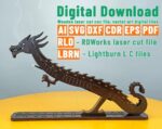 Quemador de Incienso de Madera de Dragón - Archivos Digitales CNC Cortados a Láser en Formatos Vectoriales