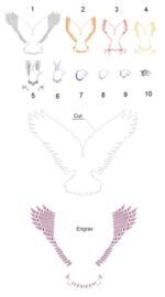 Arte de pared en 3D de águila para corte láser, archivos DWG, DXF, SVG y CDR, decoración interior única - Imagen 6