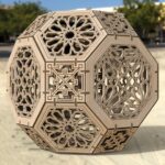 Hexágono Esférico SVG para Corte CNC: Adorno de Mesa Pequeño, Archivos CDR, DXF, EPS y PDF