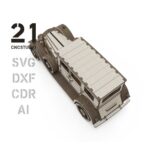 Archivo de corte láser para coche clásico 3D, DXF, SVG, AI y CDR - Rompecabezas de madera DIY - Imagen 5