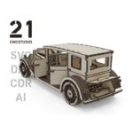 Archivo de corte láser para coche clásico 3D, DXF, SVG, AI y CDR - Rompecabezas de madera DIY - Imagen 8