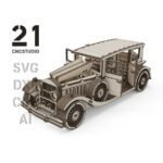 Archivo de corte láser para coche clásico 3D, DXF, SVG, AI y CDR - Rompecabezas de madera DIY - Imagen 7
