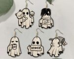 Pendientes de Fantasmas en SVG para Corte Láser - Joyería Espeluznante de Madera - Imagen 2