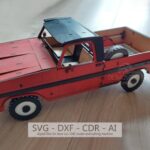 Auto Ford F100 - Kit de modelo de coche cortado con láser, plantilla DXF y CDR