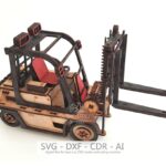 Carretilla elevadora en madera, archivo CDR y DXF, decoración DIY