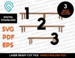 Generador de retratos familiares personalizables para el Día del Padre - SVG para corte láser Glowforge - Imagen 3