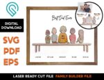 Generador de retratos familiares personalizables para el Día del Padre - SVG para corte láser Glowforge