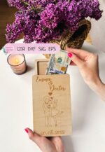 Sobre de regalo para dinero para bodas - Archivos SVG, DXF, CDR, EPS, Planos Vectoriales, Descarga Instantánea - Imagen 3