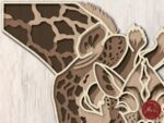 Corte láser 3D de jirafa multicapa - Plantilla mandala para madera contrachapada DXF/SVG CNC - Imagen 4